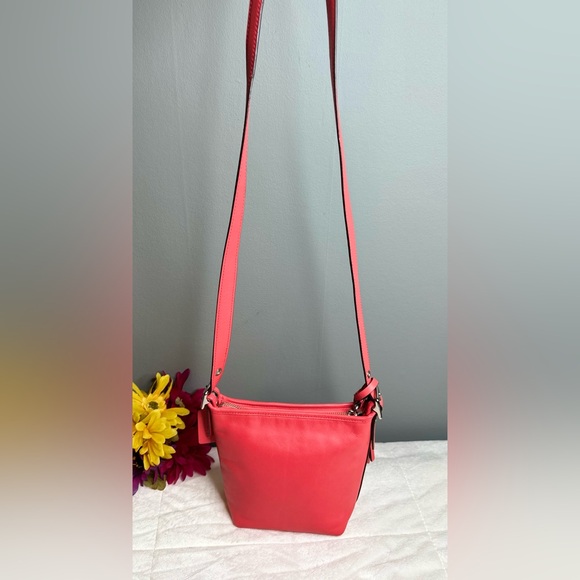 Coach 19901 Legacy Leather Mini Duffle Crossbody Bag Pink/Coral w/Tassels - Picture 2 of 16